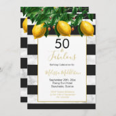 50 Schwarz-weißer Lemon-Streifen Einladung (Vorne/Hinten)
