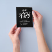 50 Schwarz-weißes Budget 50. Geburtstag Einladung Flyer (Gruppe)