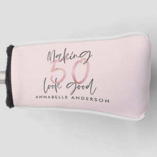 50 sehen gut aus, Girly rosa Glitzer Geburtstag Golf Headcover