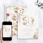 50 sehen gut aus, rosa Gold, botanischer Geburtsta Einladung<br><div class="desc">Herzlich willkommen zu Ihrem 500 Jahre alten Meilenstein mit einer Einladung, so groß und raffiniert wie Sie sind! Erhöhen Sie Ihre Geburtstagsfeier mit dieser schönen, eleganten Rosa Blütenblume '50 Look Good' Gold Geburtstagsfeier Einladung. Klassische, aber moderne, rot-rosa Aquarellfarben-Blumenmotive auf der Vorderseite, mit Imitaten Goldfoliennummern, die durch handgeschriebene Schriftzeichen-Typografie hervorgehoben werden,...</div>