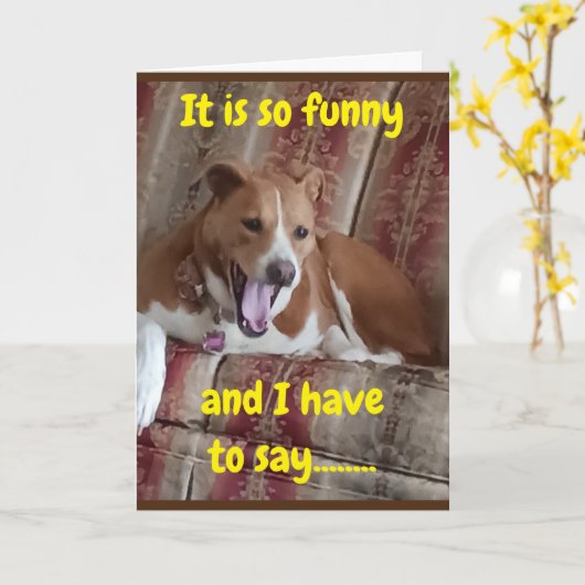 "50 SICHER SIEHT GUT AUS" SAY PUP KARTE (Gelbe Blume)