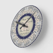 50. Silberhochzeit Runde Wanduhr (Winkel)