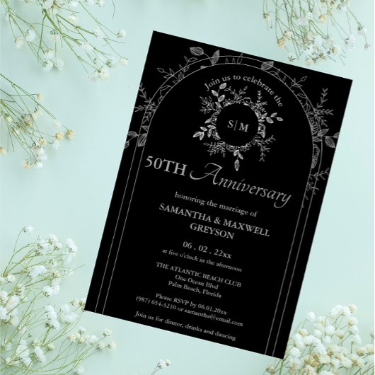 50. Silver (oder andere) Hochzeitstag Einladung