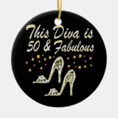 50. SILVER SPARKLE SHOE QUEEN KERAMIKORNAMENT (Vorne)