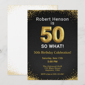 50 So What Schwarzes Gold 50. Geburtstag Einladung