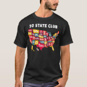 50 Staat Club Map of America - für Männer abnehmba T-Shirt (Vorderseite)
