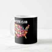 50 Staat Club Map of America für Männer Kaffeetasse (Vorderseite Links)