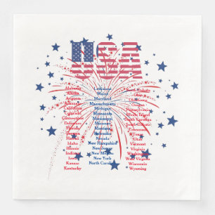 „50 Staaten“ Serviette