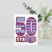 50 STAATEN USA POSTKARTE (Stehend Vorderseite)
