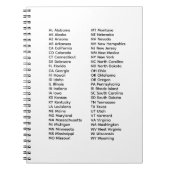 50 States List Spiral Photo Notebook Notizblock (Vorderseite)