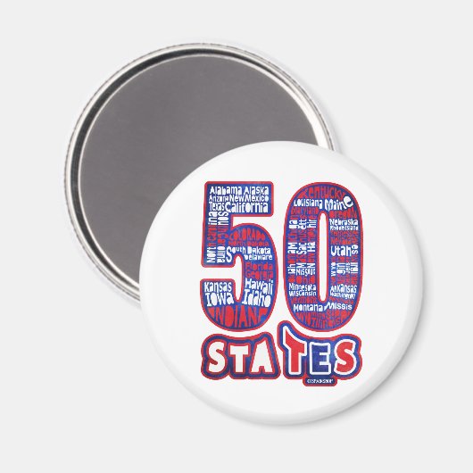 50 STATES USA MAGNET (Vorderseite/Rückseite)