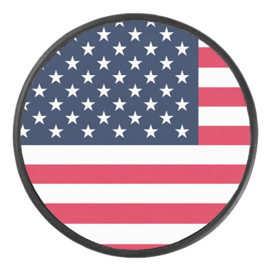 50-Sterne-Amerikanische Flagge: Old Glory Sterne u Eishockey Puck (Vorderseite)
