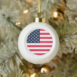 50-Sterne-Amerikanische Flagge: Old Glory Sterne u Keramik Kugel-Ornament