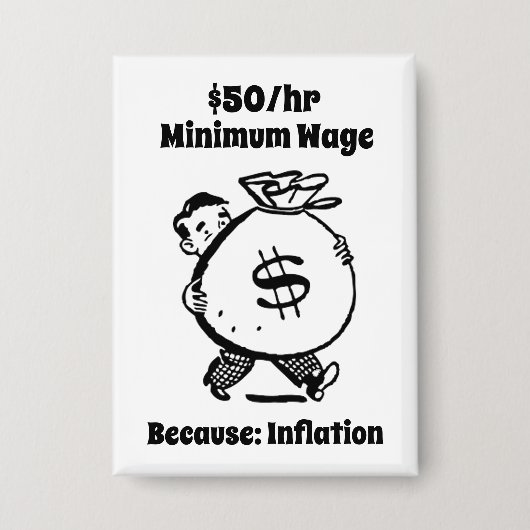 $50/Stunde Mindestlohn Button (Vorderseite)