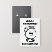 $50/Stunde Mindestlohn Button (Vorderseite/Rückseite)