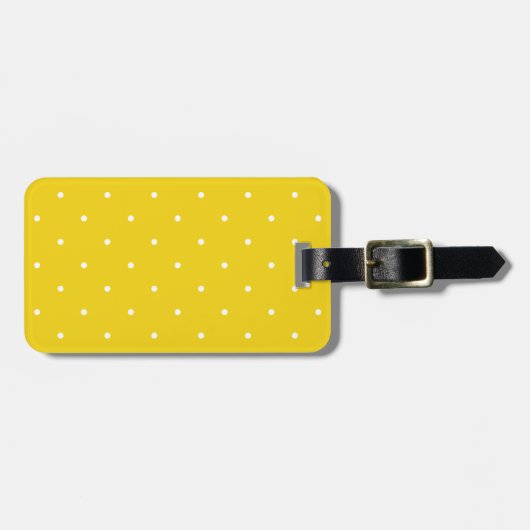 50 Style Lemon Yellow Polka Dot Gepäckanhänger (Vorderseite horizontal)