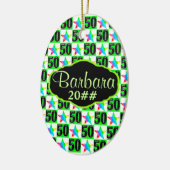 50. SUPER STAR PERSONALISIERT UND GESTRICHEN ORNAM KERAMIKORNAMENT (Links)