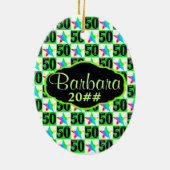 50. SUPER STAR PERSONALISIERT UND GESTRICHEN ORNAM KERAMIKORNAMENT (Hinten)