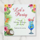 50. Tag Tropisches Sommerfest & Cocktail Party Geschenkanhänger (Rückseite)