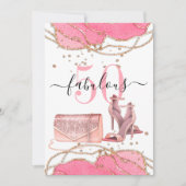 50 Tanzschuhe aus Pink Agate Gold Glitzer Einladung (Vorderseite)