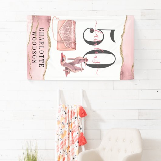 50 Tanzschuhe der Rose Gold Glitzer Agate Banner (Insitu)