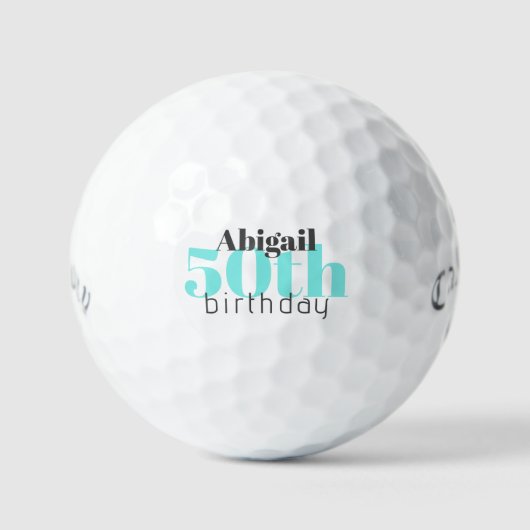 50. Titelist Pro V1 personalisierter Turquoise-Tit Golfball (Vorderseite)