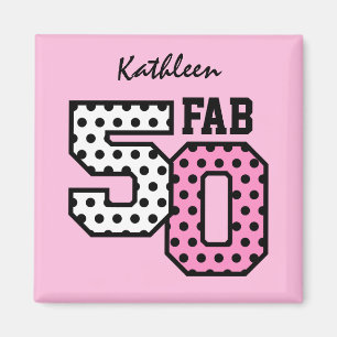 50. Tolle Geburtstags-Rosa-Tupfen Z01 Magnet