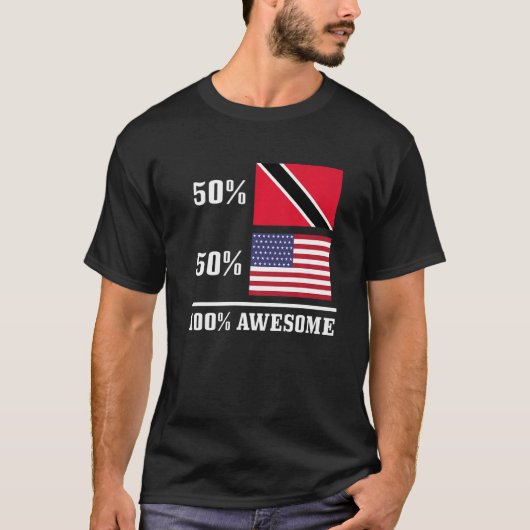 50 Trinidad & Tobago 50 US-amerikanische Flagge Pr T-Shirt (Vorderseite)