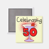 50 Tshirts und Geschenke feiern Magnet (Vorderseite/Rückseite)