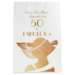 50 u. 50. Geburtstag fabelhaftes Gold des Mittlere Geschenktüte