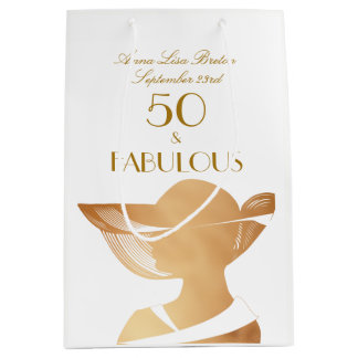 50 u. 50. Geburtstag fabelhaftes Gold des Mittlere Geschenktüte
