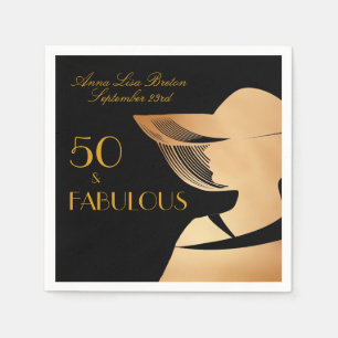 50 u. 50. Geburtstag fabelhaftes Gold des Serviette