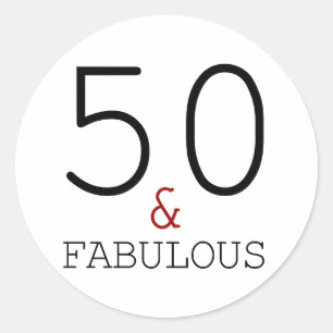 50. u. fabelhafte Typografie-50. Geburtstag Runder Aufkleber