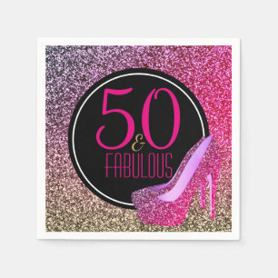 50 u. fabelhafter 50. Geburtstags-rosa hoher Serviette