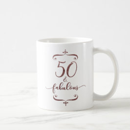 "50 u. fabelhafter" Rosen-GoldGlitzer-50. Kaffeetasse