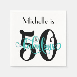 50 u. fabelhafter Schwarz-und Serviette