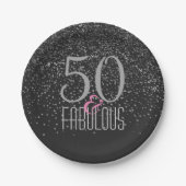 50 u. fabelhafter schwarzer eleganter 50. pappteller (Vorderseite)