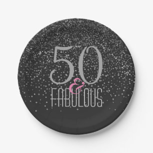 50 u. fabelhafter schwarzer eleganter 50. pappteller