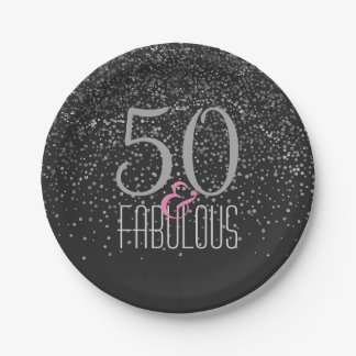 50 u. fabelhafter schwarzer eleganter 50. pappteller