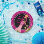 50 u. fabelhaftes Champagne-Rosa-50. Pappteller (Party)