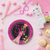 50 u. fabelhaftes Champagne-Rosa-50. Pappteller (Party)