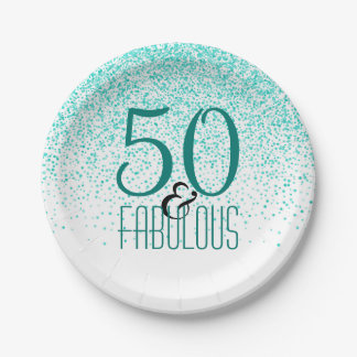 50 u. fabelhaftes elegantes 50. aquamarines des pappteller