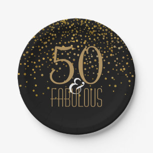50 u. fabelhaftes elegantes 50. Gold des Pappteller