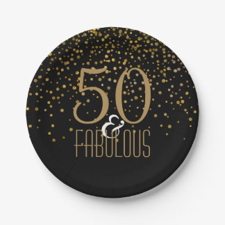 50 u. fabelhaftes elegantes 50. Gold des Pappteller