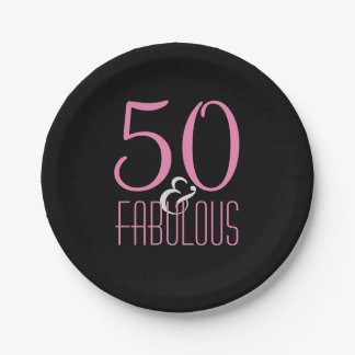 50 u. fabelhaftes rosa elegantes Geburtstags-Party Pappteller