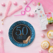 50 u. fabelhaftes schwarzes blaues Gold50. Pappteller (Party)