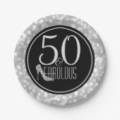 50 u. fabelhaftes | schwarzes Silber-50. Pappteller (Vorderseite)