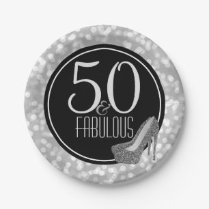 50 u. fabelhaftes   schwarzes Silber-50. Pappteller