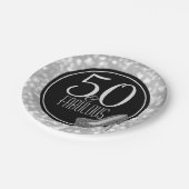50 u. fabelhaftes | schwarzes Silber-50. Pappteller (Schrägansicht)