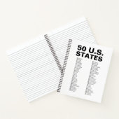 50 U.S. States – Abbreviations List Spiral Notizblock (Innenseite)